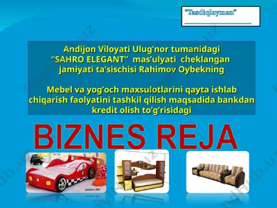 mebel va yog’och maxsulotlar — PPT