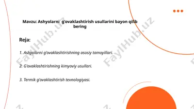 ashyolarni g'ovaklashtirish usullari — PPTX