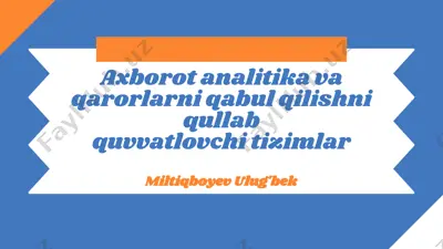 axborot analitika va qarorlarni qabul qilishni qullab quvvatlovchi tizimlar — PPTX