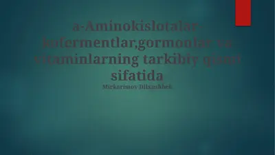 aminokislotalar — PPTX