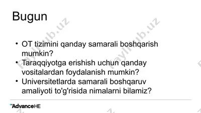 universitetlarda samarali boshqaruv va maliyot to'g'risidagi animalar — PPTX