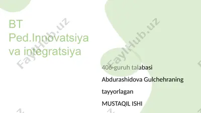 boshlang'ich ta'lim pedagogikasida bola shaxsini tashxislash — PPTX