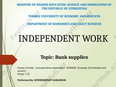 bank supplies — PPTX