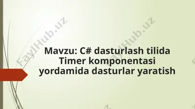 sekundomer dasturi yaratish — PPTX