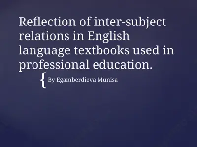 inter-subject relations in english language textbooks — PPTX