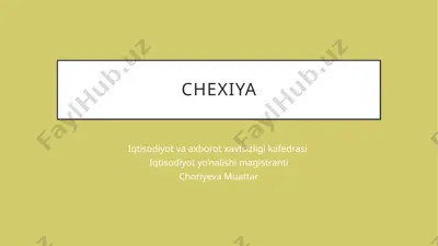 chexiya iqtisodiyot va axborot xavfsizligi kafedrasi — PPTX
