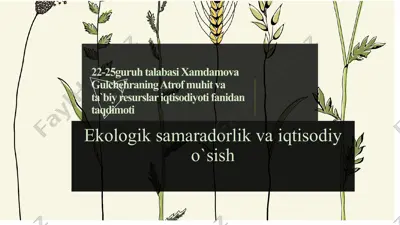iqtisodiyot va ekologiya — PPTX