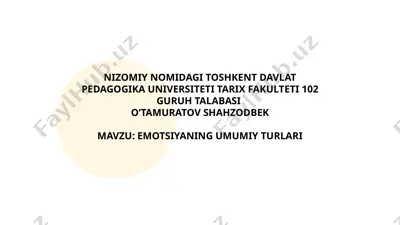 emotsiyaning umumiy turlari — PPTX
