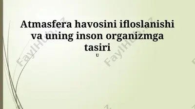 atmosfera havosini ifloslanishi va uning inson organizmga tasiri — PPTX