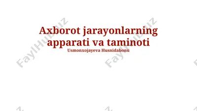 axborot jarayonlarning apparati va taminoti — PPTX