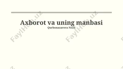 axborot va uning manbasi — PPTX