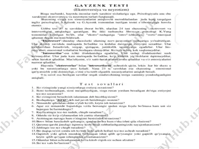 gayzenk testi — PPTX