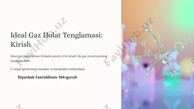 ideal gaz holat tenglamasi — PPTX