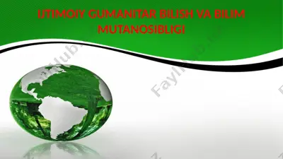 ijtimoiy gumanitar bilish va bilim mutanosibligi — PPTX