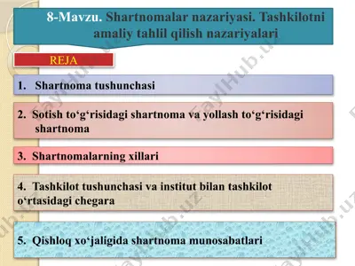shartnomalar nazariyasi — PPTX