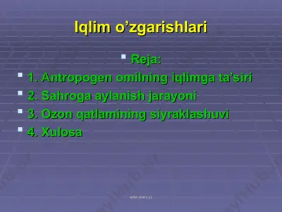 iqlim o’zgarishlari — PPT