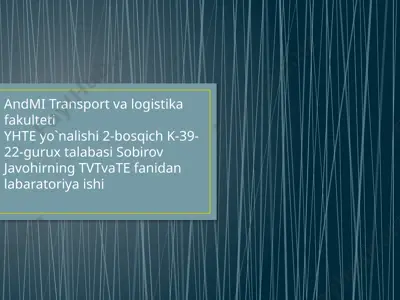 ixtisoslashtirilgan transport vositalari — PPTX