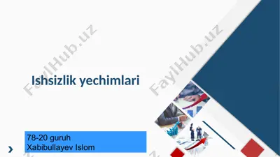 ishsizlik yechimlari — PPTX