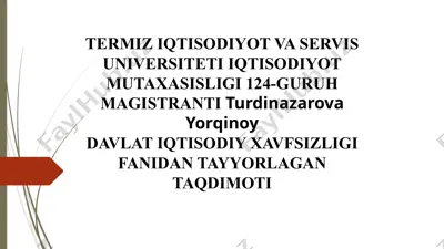 vyetnam iqtisodiy xavflari — PPTX