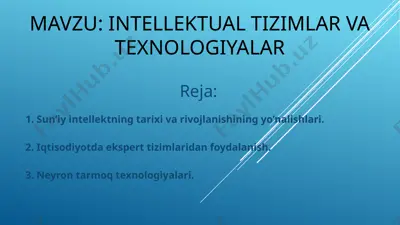 sun’iy intellekt va texnologiyalar — PPTX