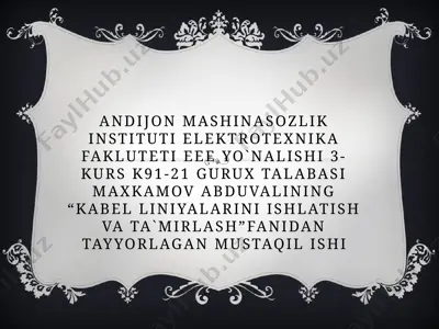 kuchlanish quvvat kabellari — PPTX