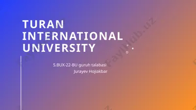 turan international university — PPTX