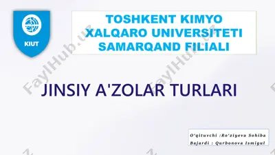 jinsiy a'zolar turli xil ko'rinishi — PPTX