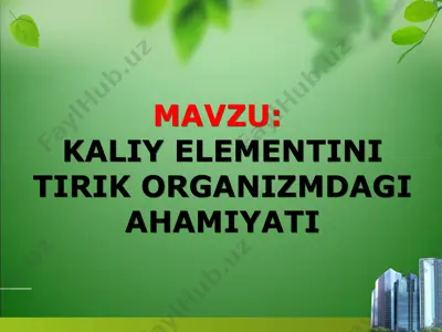 kaliy elementi — PPT