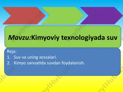 kimyoviy texnologiyada suv — PPTX