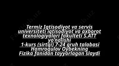 ko'chish xodisalari: difuziya, issiqlik o'tkazuvchanlik va qovushqoqlar — PPTX