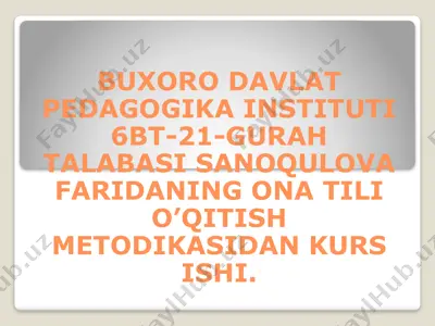 onatili darslarida axborot texnologiyalaridan foydalanish metodikasi — PPTX