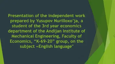 presentation of the independent work on the subject of "english language" — PPTX