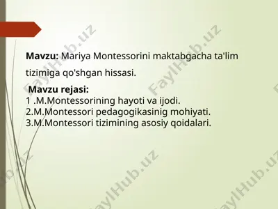 mariya montessori — PPTX