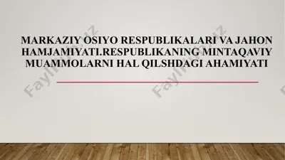 osiyo hamjamiyatining mamlakatlari — PPTX