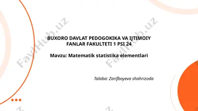 matematik statistika elementlari — PPTX