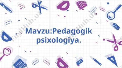 pedagogik psixologiya darslari — PPTX