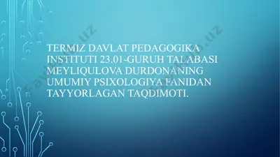 ta’lim psixologiyasi taqdimoti — PPTX