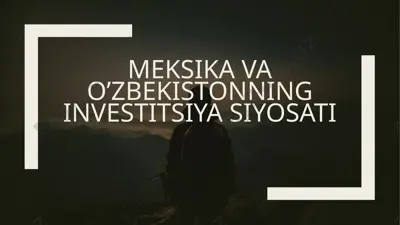 meksikava o'zbekistonning investitsiyasiyosi — PPTX