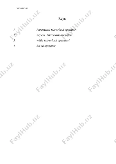 takrorlovchi operatorlar — DOC