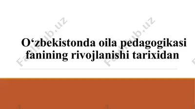 o‘zbekiston oliy pedagogika sifatining rivojlanishi tarixi — PPTX