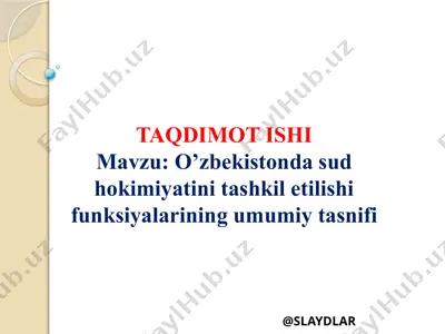 o’zbekiston daxuli sudhokimiya tashkil etilishi — PPTX