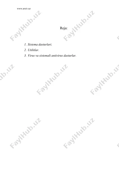 utilitlar va tizimli dasturlar — DOC