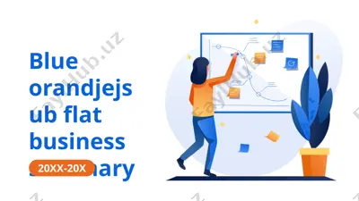 blue orandjejsubflat business summary — PPTX