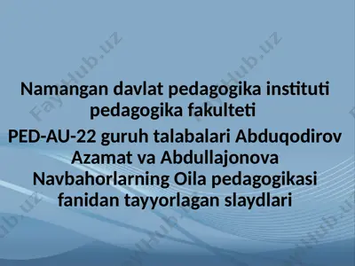 namangandavlat pedagogika instituti pedagogika fakulteti — PPTX