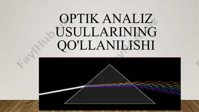 optikanalizusullarining qo'llanilishi — PPTX
