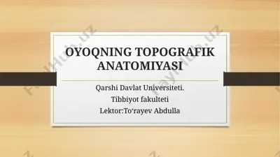 oyoqning topografik anatomiyasi — PPTX