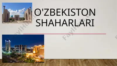 o'zbekiston shaharlari — PPTX