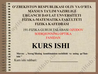 yorug’likning kombinatsion sochilishi va uning qo’llanishi — PPTX