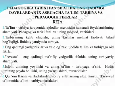 pedagogika tarixi — PPT