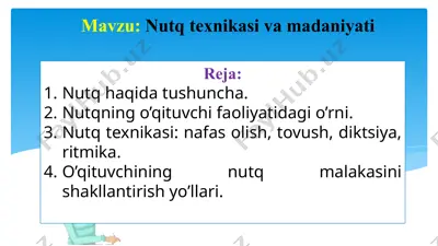 nutq texnikasi va madaniyati — PPTX